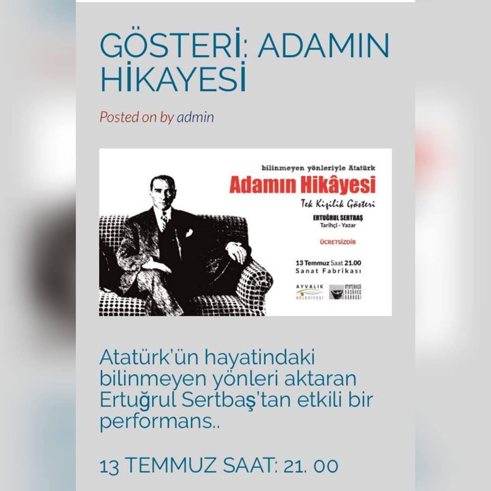 ataturk tek kisilik gosteri ayvalik
