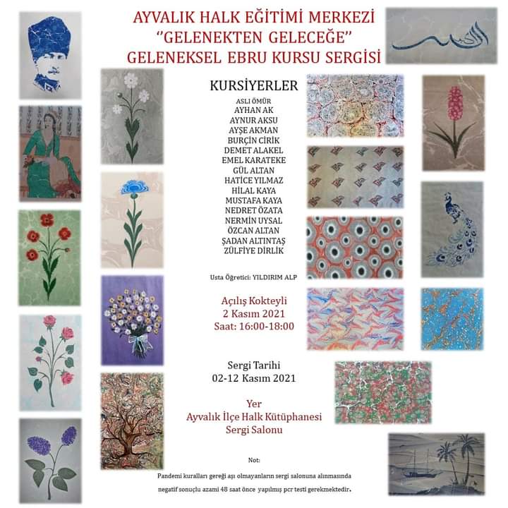 ayvalik ebru sergisi halk egitim